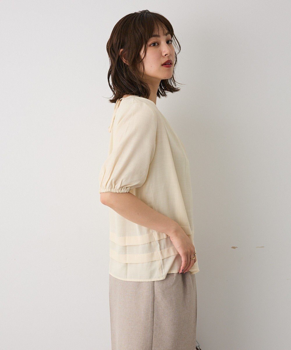 CRAFT STANDARD BOUTIQUE バックレースアップバルーンスリーブブラウス 