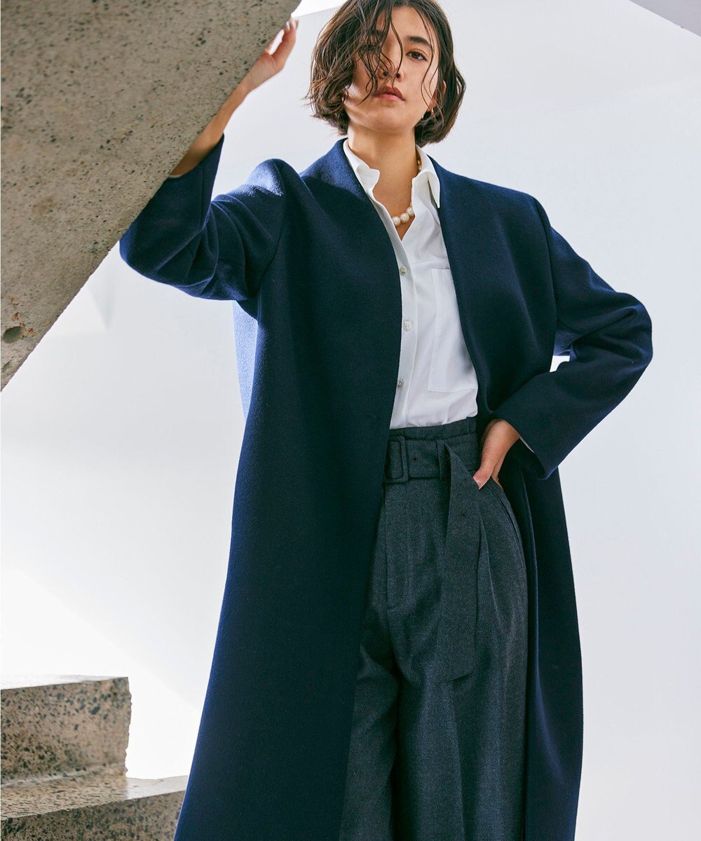 BEIGE， 【S-size】PASSY / ノーカラーロングコート 