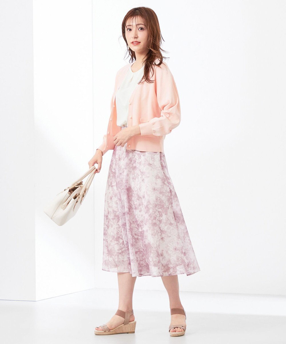 ANY SIS 【洗える】水彩フラワープリント スカート 