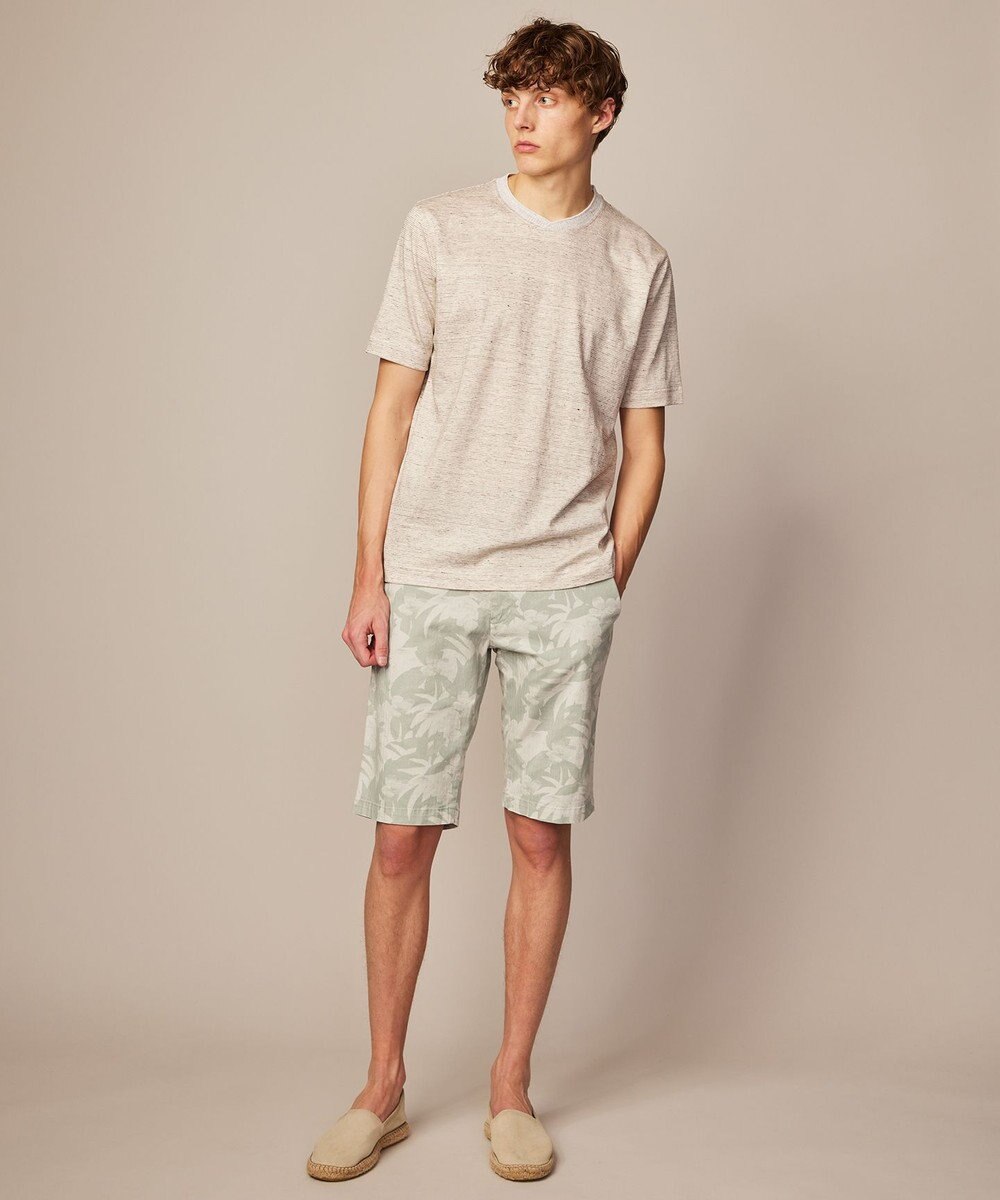 JOSEPH ABBOUD 【リネン素材/清涼感/吸水速乾】リネン天竺ボーダー Ｔシャツ 