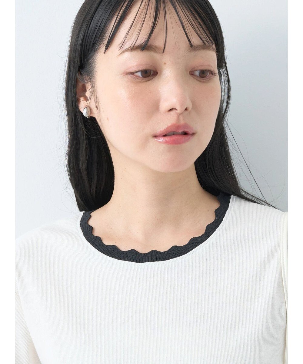 earth music&ecology バイカラースカラッププルオーバー 