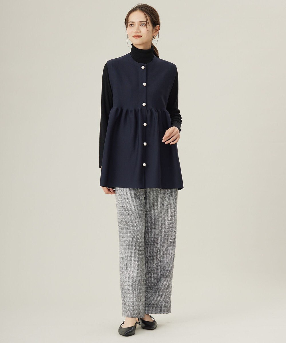 自由区 L 【洗える】シルクウールリブタートルネック ニット 