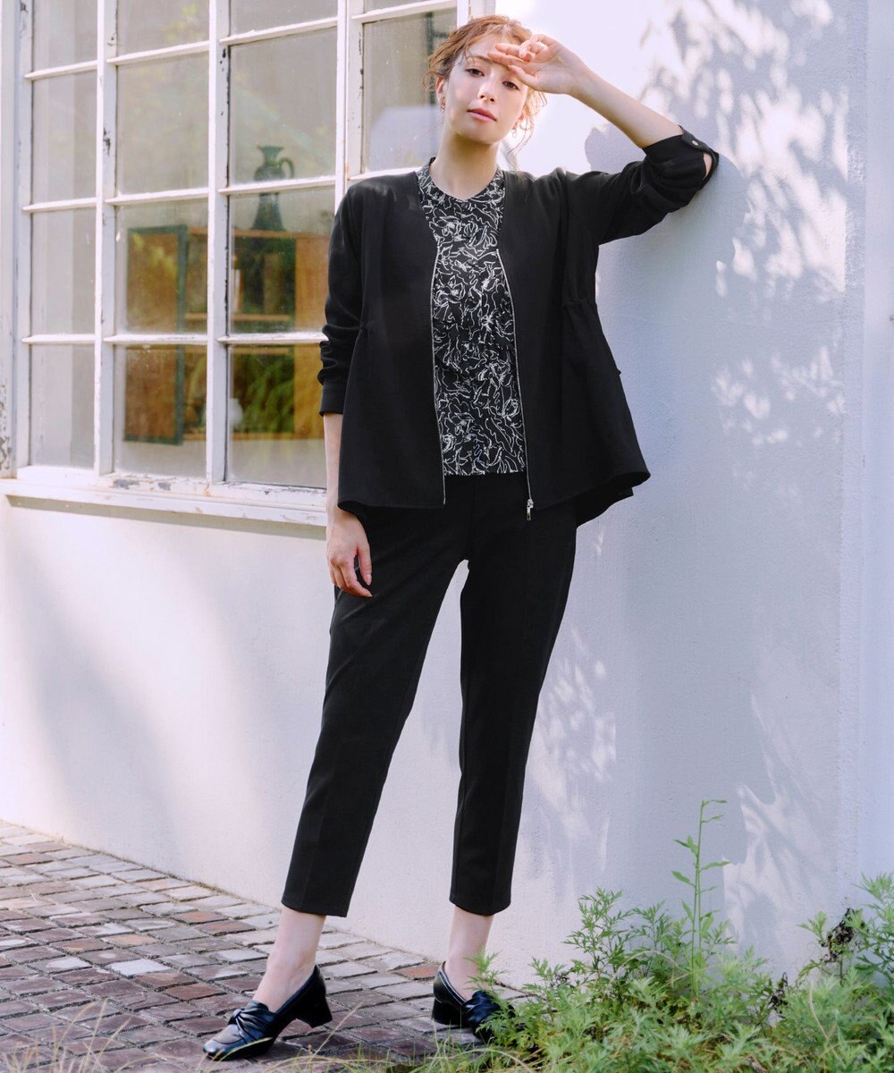 Tiaclasse L 【洗える】バックドロストフリルブルゾン 