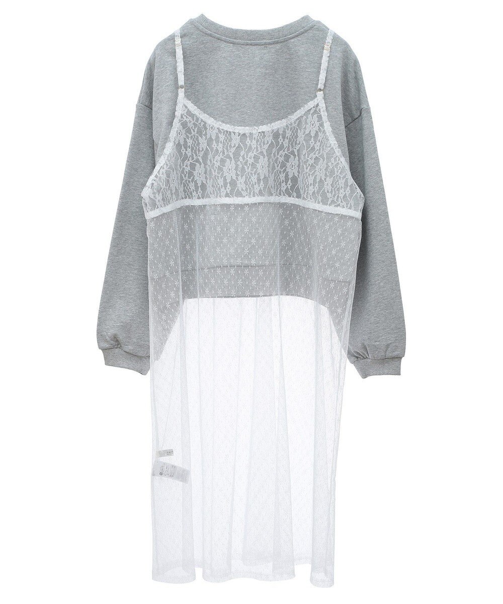 earth music&ecology ＳＥＴ２点レースロゴプルオーバー＋チュールワンピ 