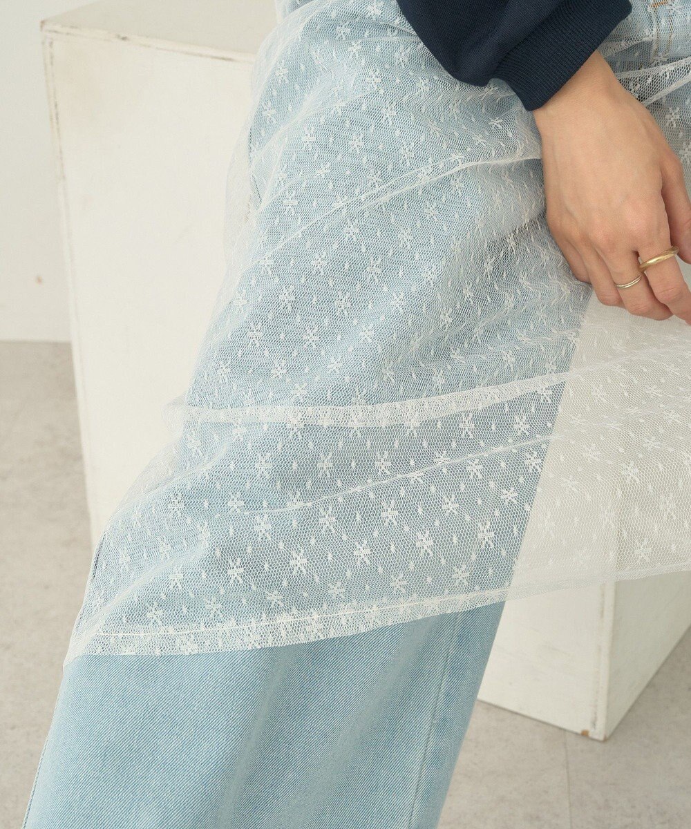 earth music&ecology ＳＥＴ２点レースロゴプルオーバー＋チュールワンピ 