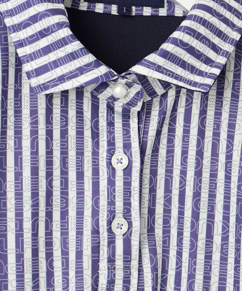 23区GOLF 【WOMEN】ロゴレイヤーストライプシャツ 