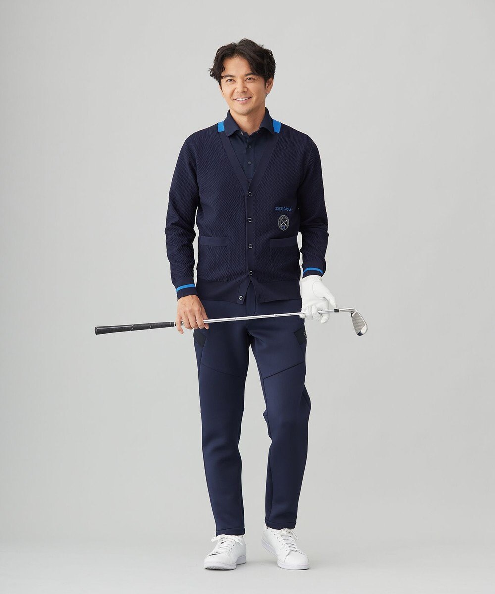 23区GOLF 【MEN】【ウォッシャブル】ニットカーデガン 軽く羽織れて動きやすい 日常使いに便利 