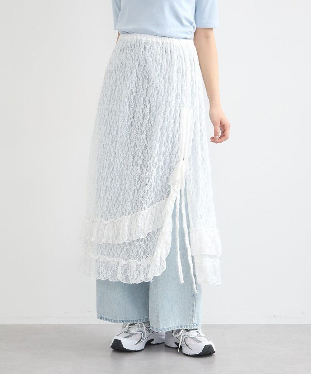 earth music&ecology ２ｗａｙレースレイヤードスカート 