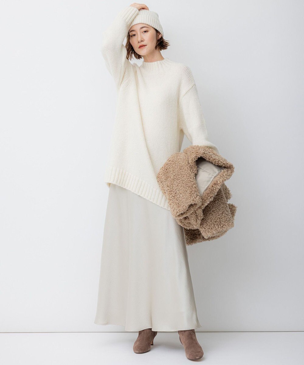 23区 【洗える】ヴィンテージサテン Iライン スカート 