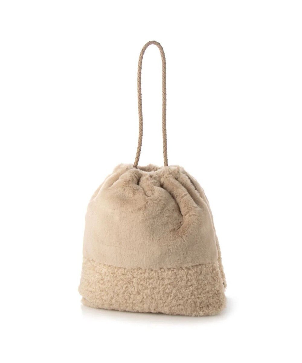 UNBILLION cachecache 切り替えエコファー三つ口巾着トート 