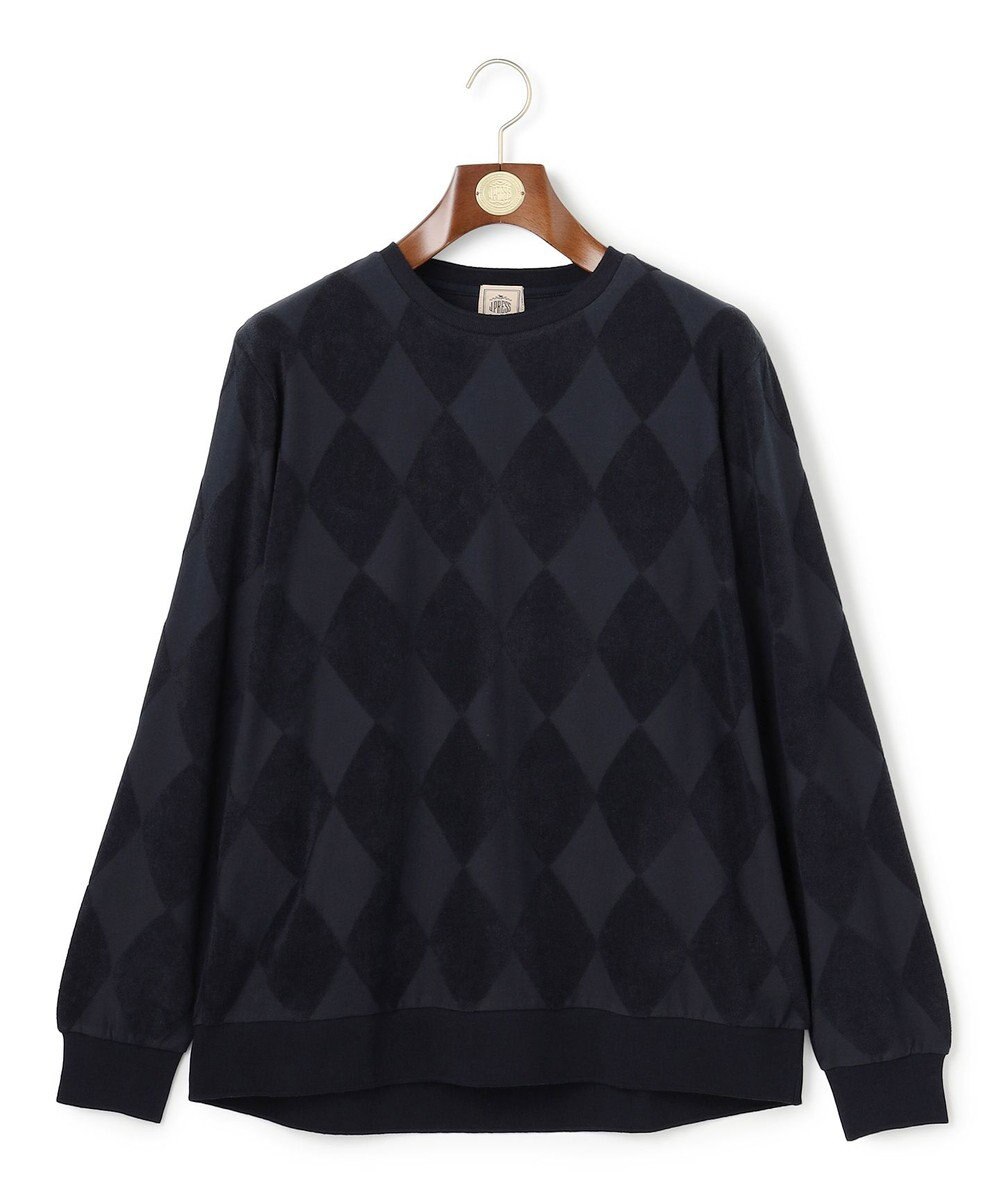 J.PRESS MEN アーガイルワントーンリンクス ロングスリーブ Tシャツ 