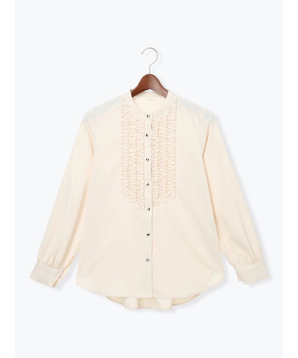 Te chichi フロントフリルバイカラーブラウス 