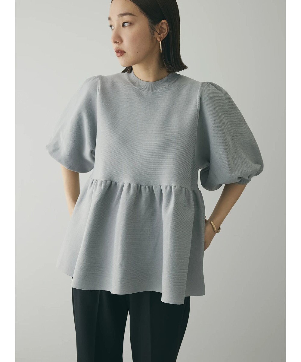 Green Parks armonia. ウエストギャザー袖ボリュームニット 