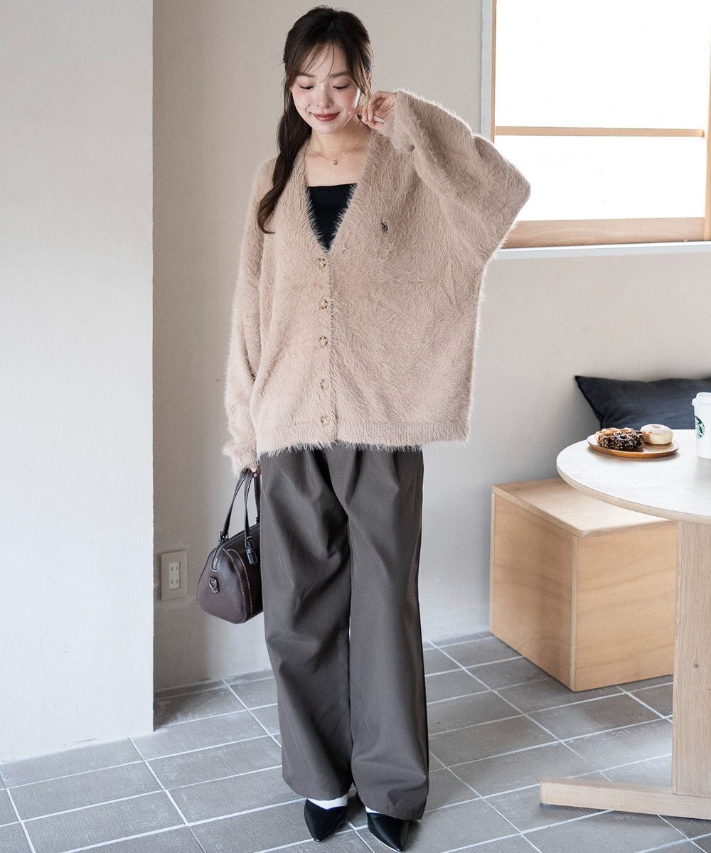 WEGO 【25年秋冬新作/WEB限定】別注USPOLOシャギーニットカーデ 