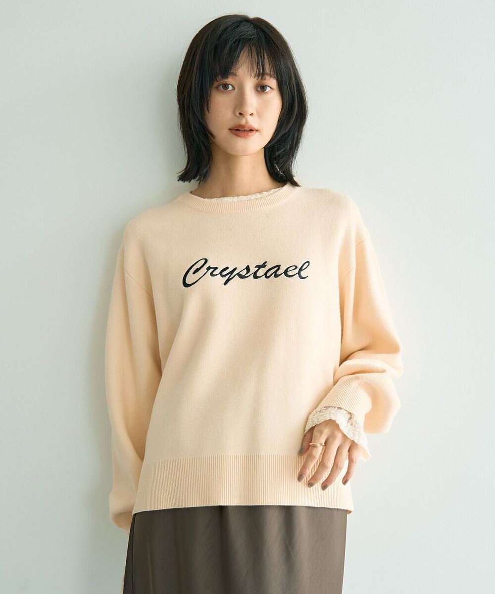 YECCA VECCA 刺繍ロゴニット 