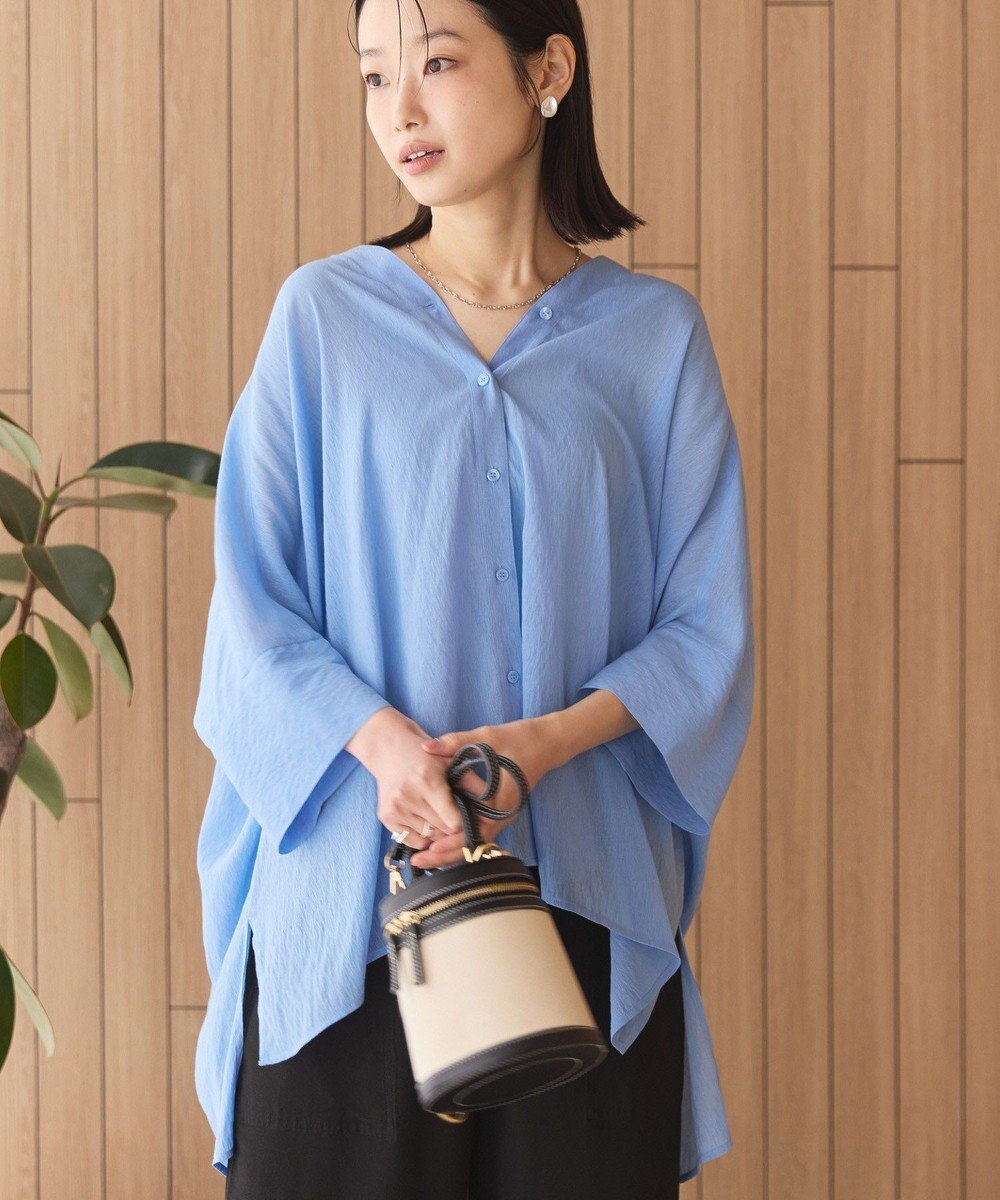 AMERICAN HOLIC 【接触冷感】Ｖネックシアー半袖ＢＩＧシャツ 