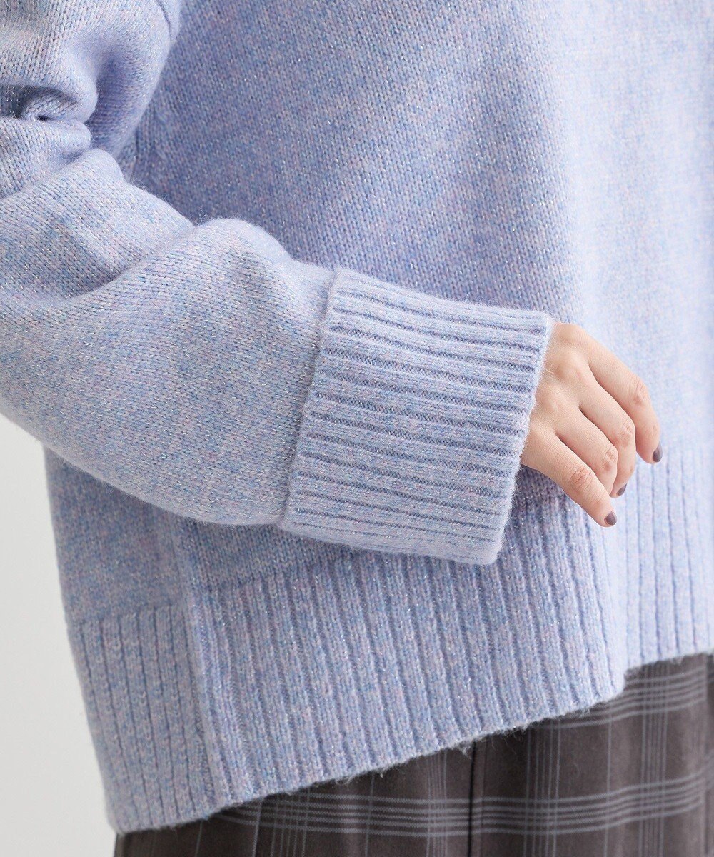 Green Parks ラメＶネックコンパクトニットプルオーバー 