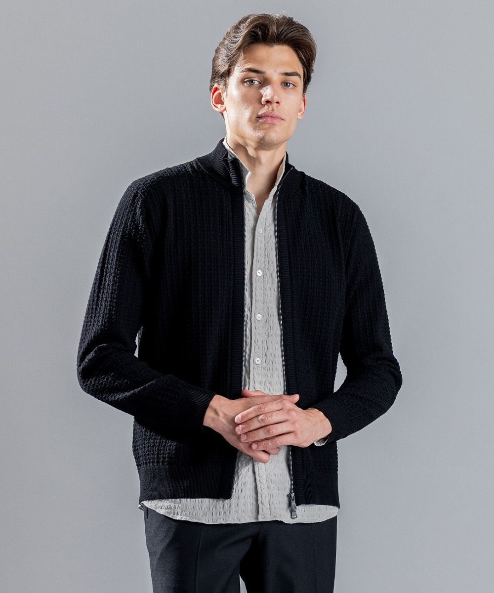 JOSEPH HOMME 【イージーケア】 ヴィスコースリンクス　ジップアップカーディガン 