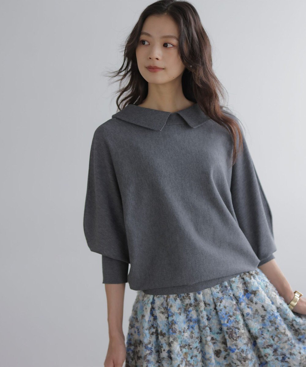 組曲 S 【加藤ローサさん着用 / 前後着用可】スムースストレッチロールネック ニット 