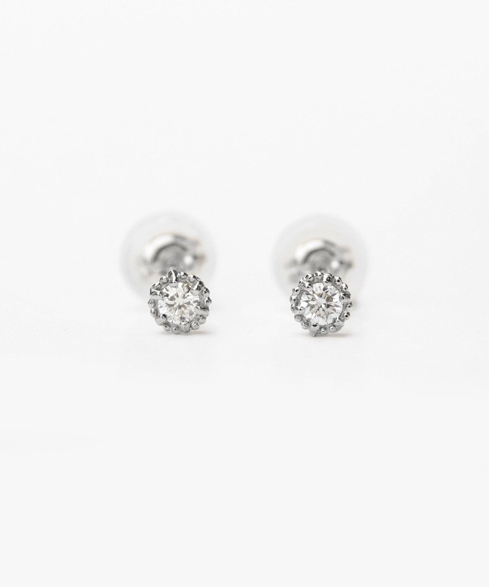 WEB限定】FLORA PLATINUM DIAMOND PIERCED EARRINGS プラチナ