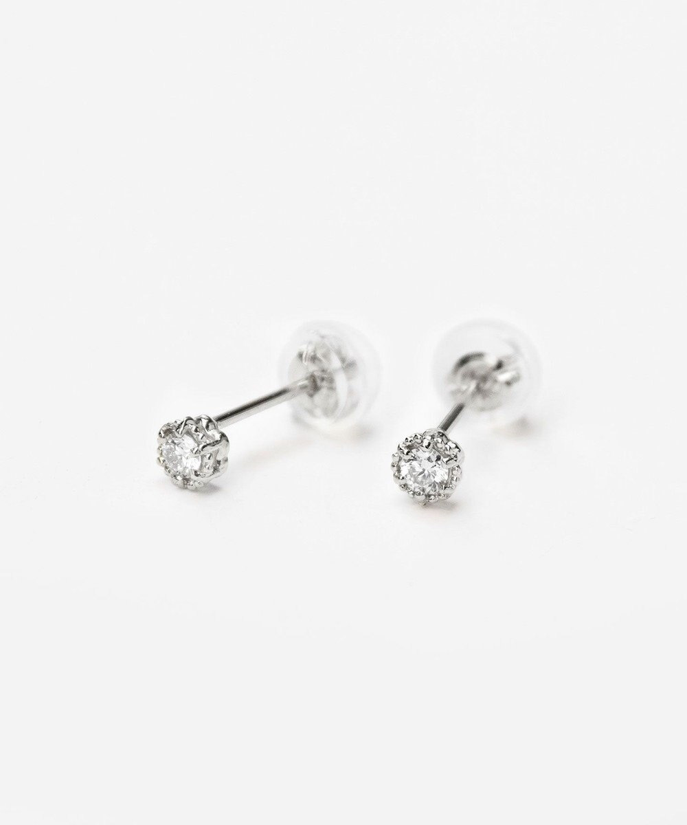 WEB限定】FLORA PLATINUM DIAMOND PIERCED EARRINGS プラチナ