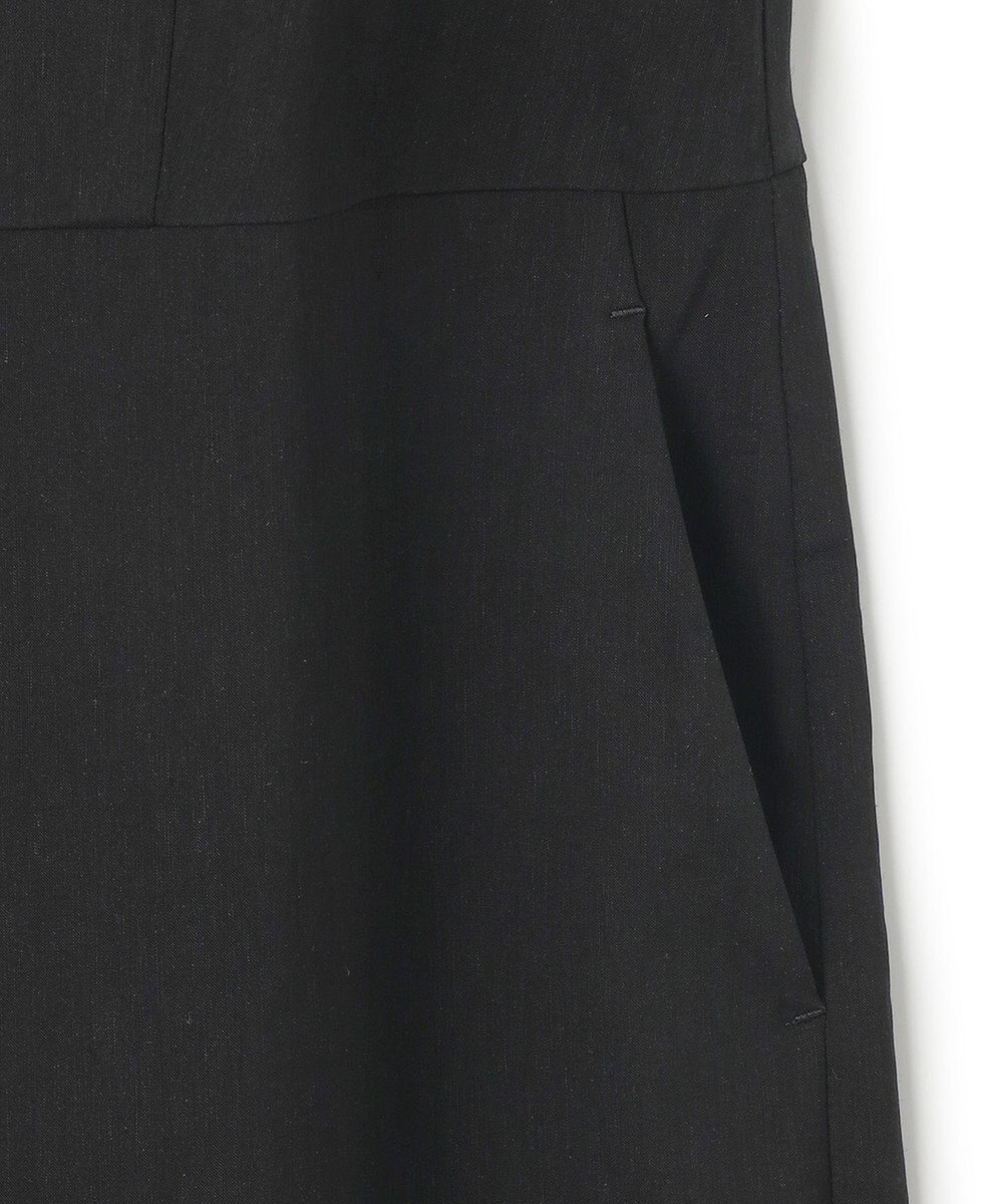 23区 S 【洗える】リネンレーヨンストレッチ スクエアネック オールインワン 