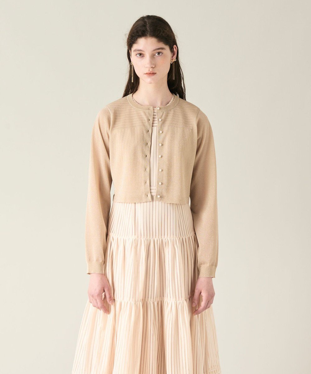 GRACE CONTINENTAL ラメシアーショートニットカーディガン 