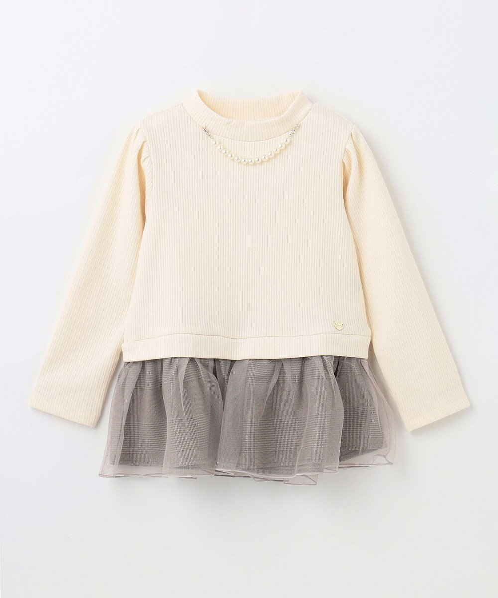 ANY KIDS パール付きペプラムトレーナー 