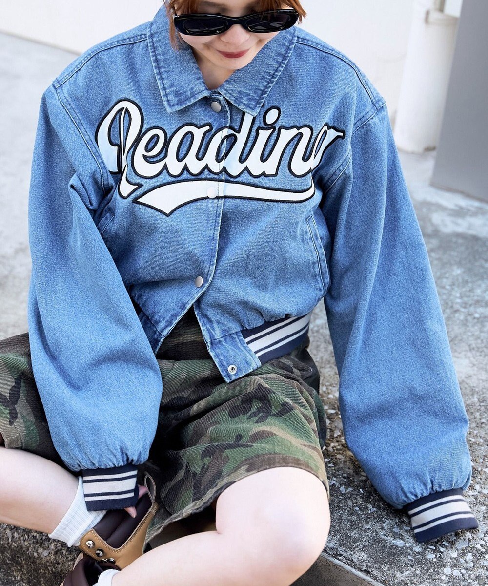 WEGO スタジアムロゴデニムショートスタジャン 