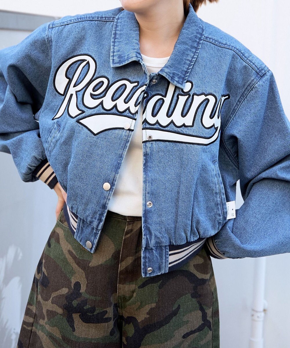 WEGO スタジアムロゴデニムショートスタジャン 