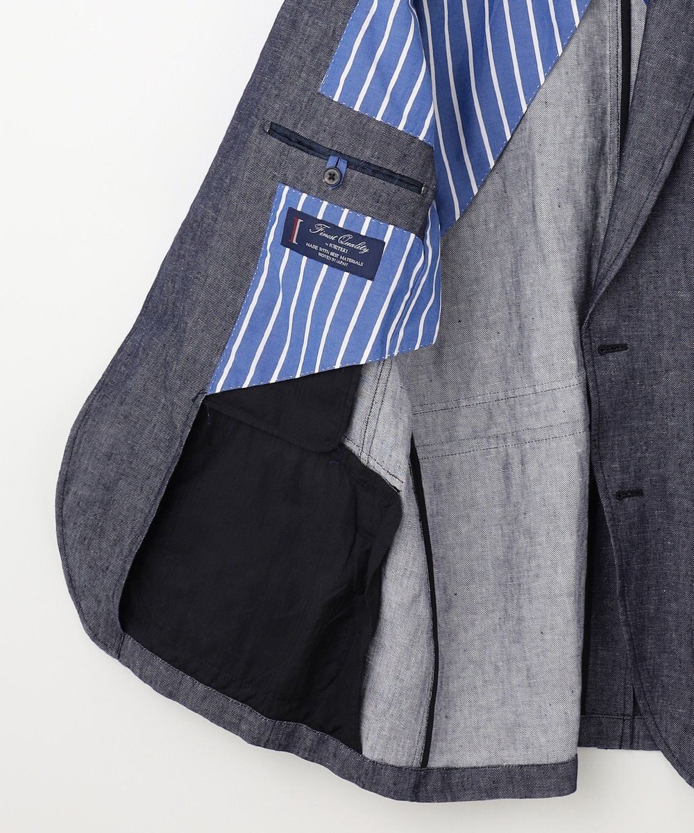 JOSEPH ABBOUD 【JAPANファブリック/セットアップ/清涼】LINEN DENIM ジャケット 