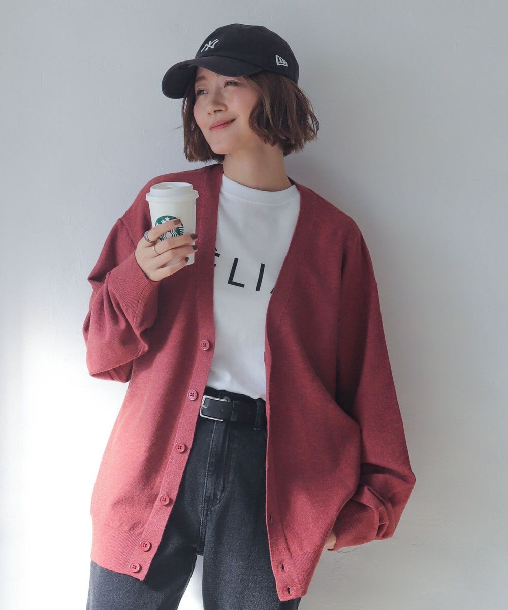 WEGO 【WEB限定/2025年秋冬新作//洗濯可/MLサイズ展開/ユニセックス着用ITEM】ドロップショルダーカーディガン 
