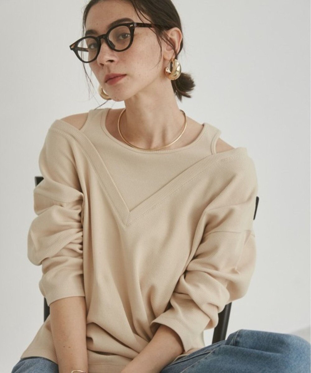 WEGO 【ANGIE VINTAGE】ワッフルフェイクレイヤードトップス 