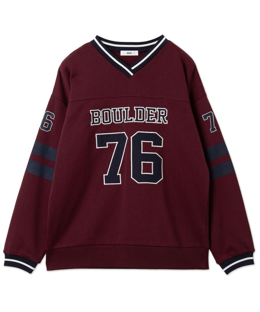 WEGO ナンバリングライン切り替えスウェット 