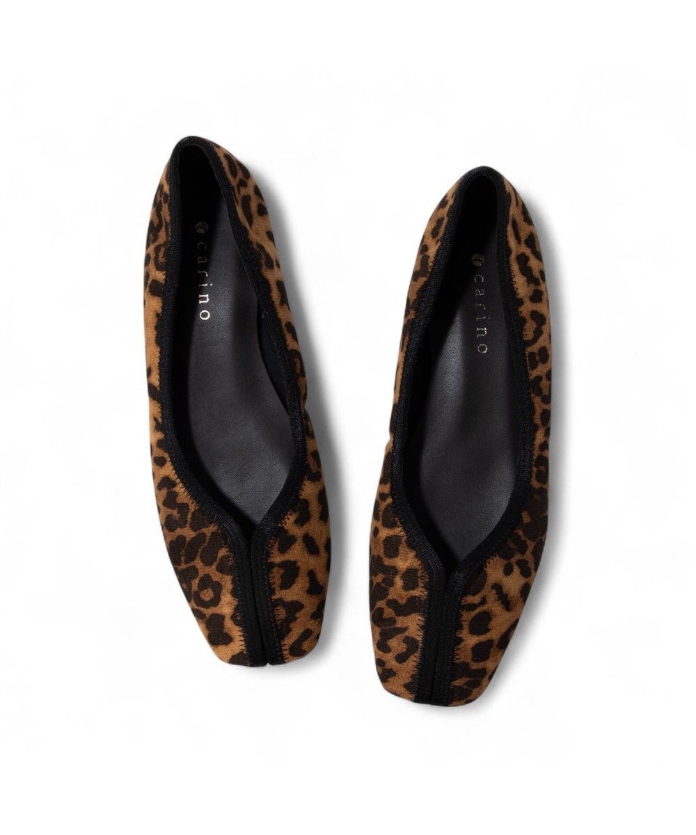 MODE ET JACOMO <carino>スクエアトゥ切り替えデザインフラットパンプス 