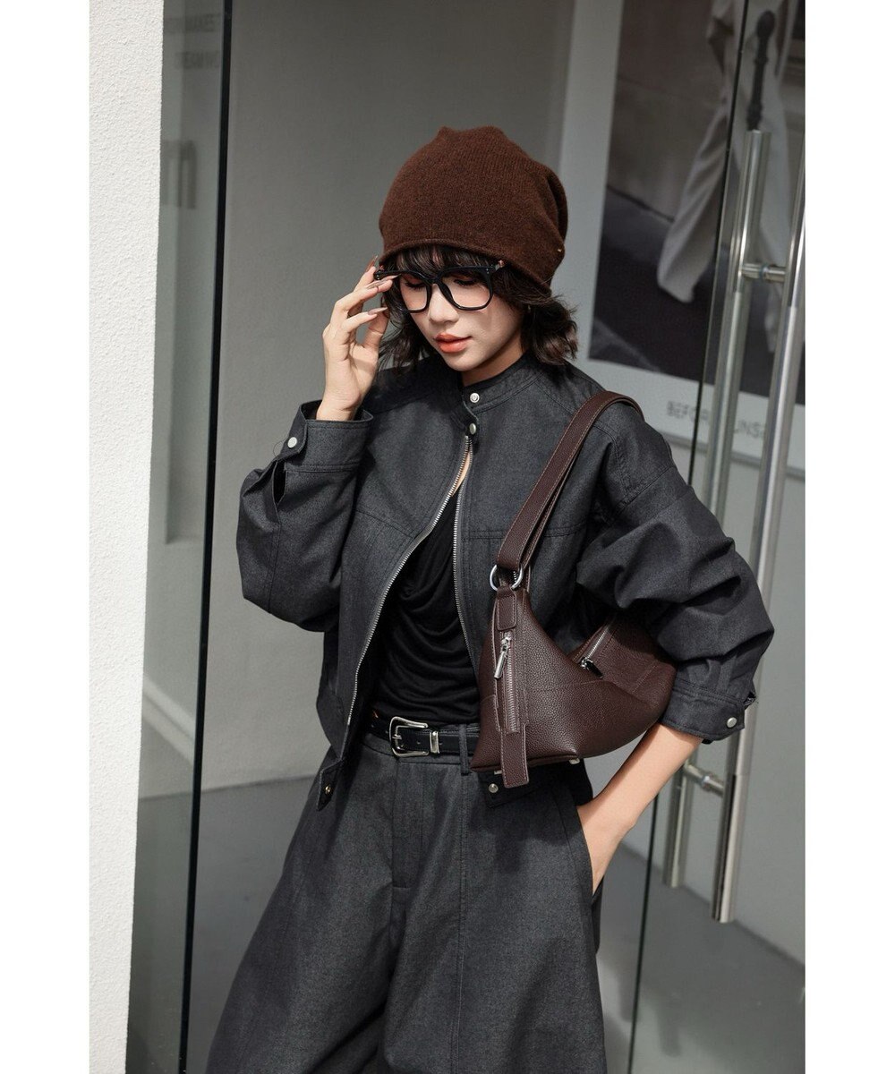 style code 【 通勤使用可能 】 牛革 細身シルエットショルダーバッグ 