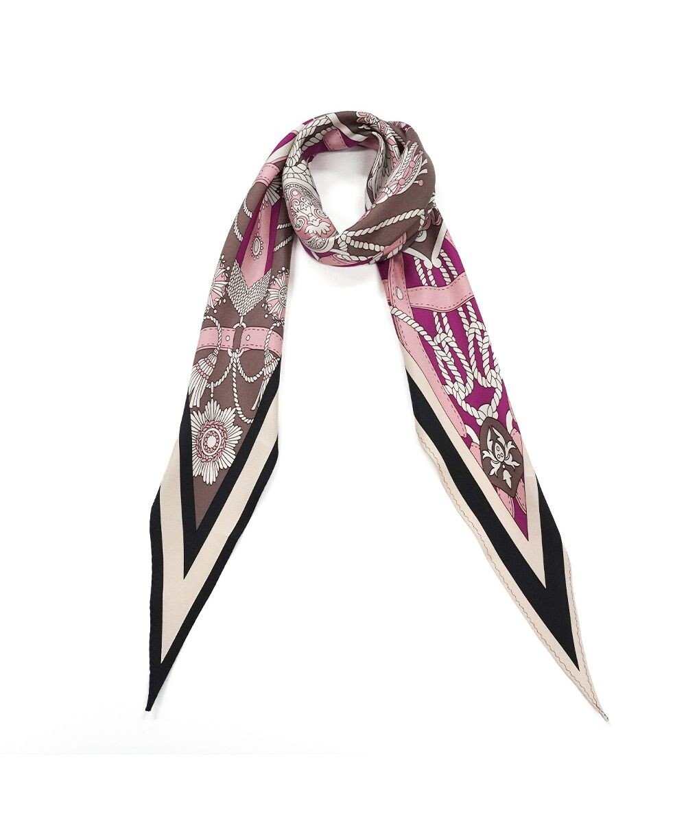 Marca 【Marcaオリジナル】バイカラーベルト シルクツイル 菱形スカーフ 