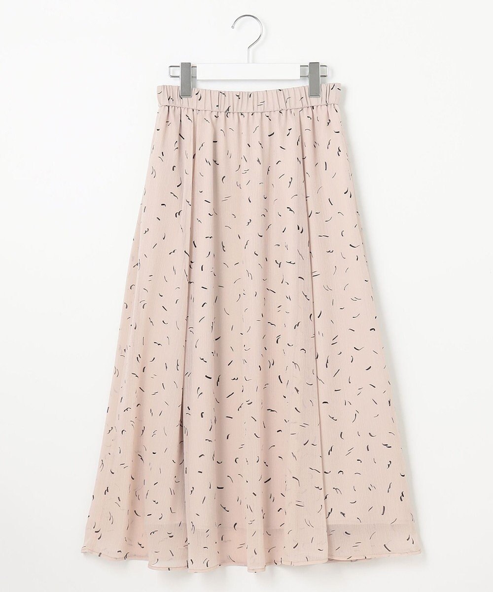 自由区 【XSサイズ～/洗える】ドローイングタッチプリント ギャザースカート 