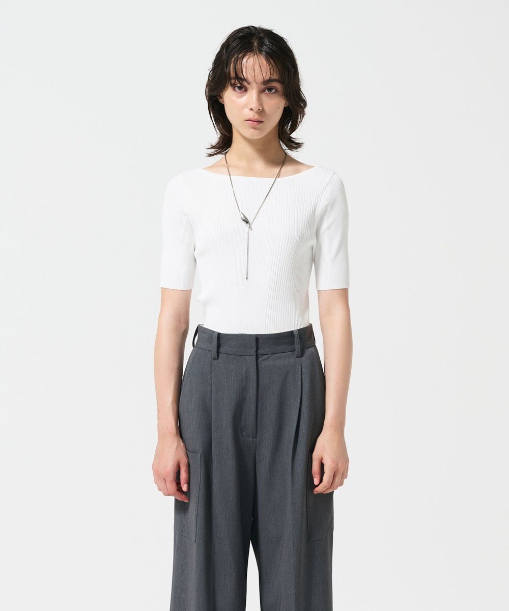 GRACE CONTINENTAL リブカシュクールニットトップ 