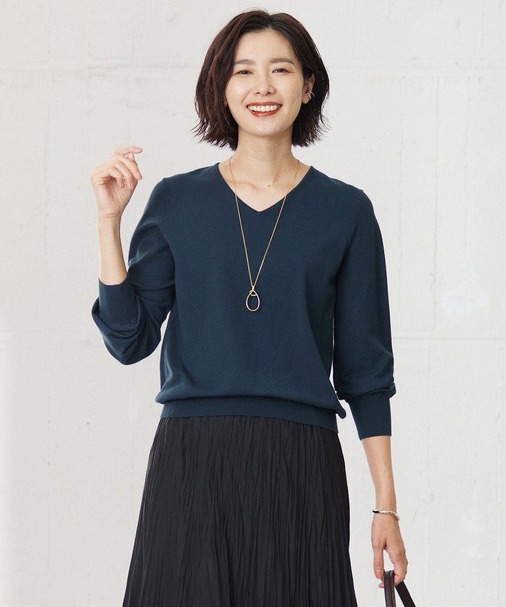 J.PRESS LADIES L 【洗える】PRINCE Vネック ニット 