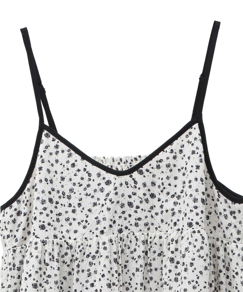 earth music&ecology 切替パイピングフラワーキャミワンピース 