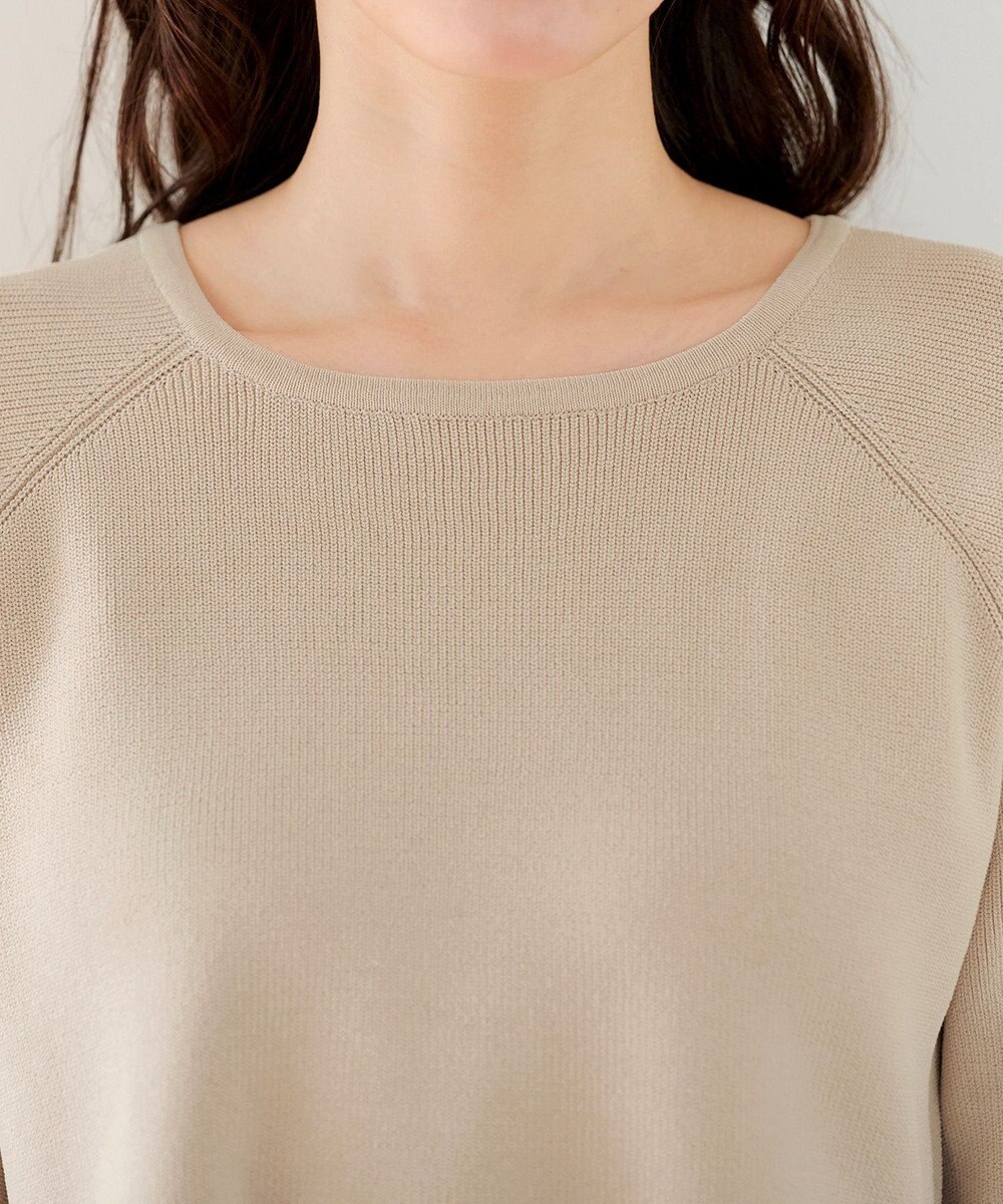 Tiaclasse L 【洗える】ヴィンテージサテンドッキングニットチュニック 