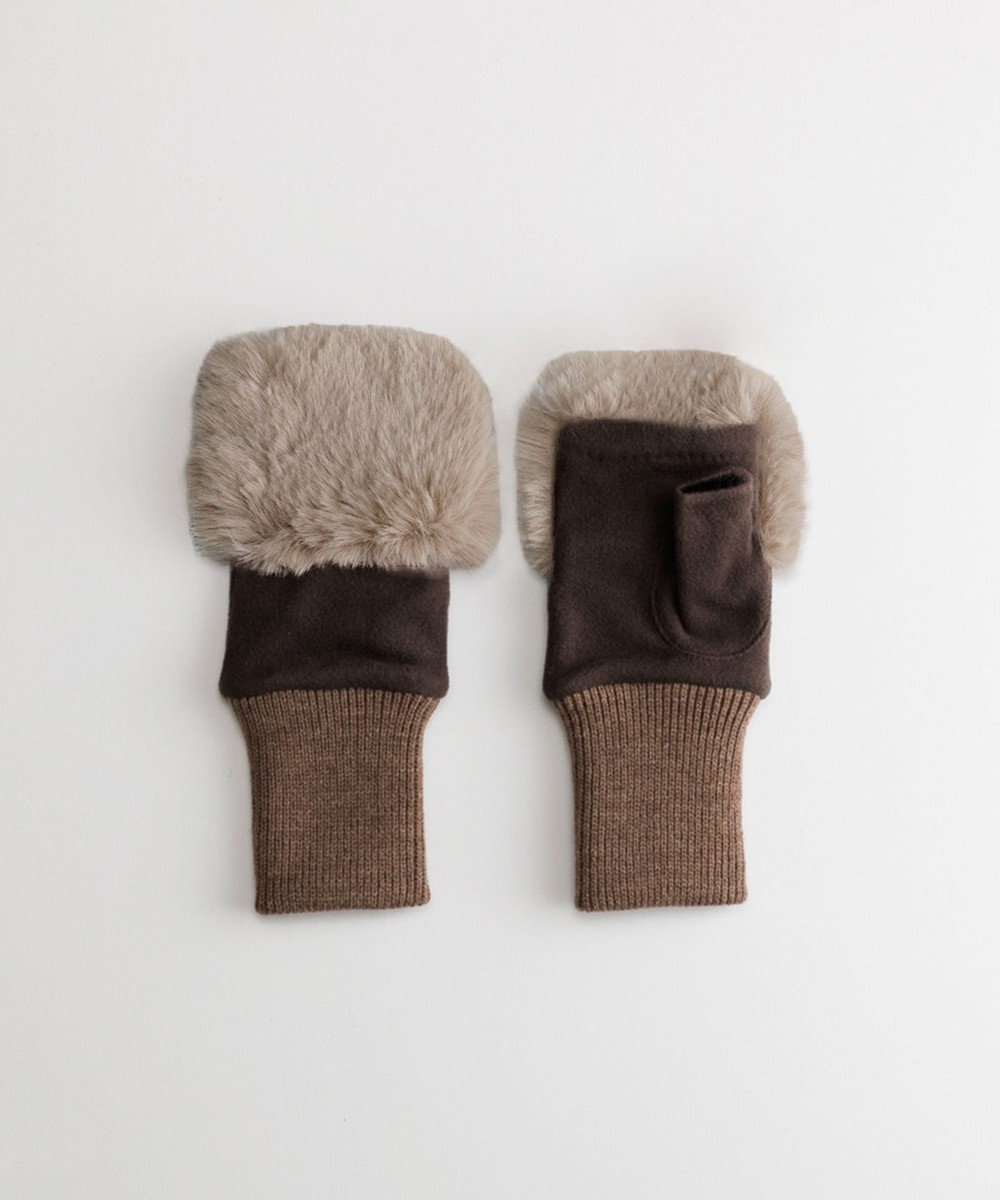 ORuKuBET  フェイクファー付きフィンガーレスグローブ(WOMEN) 