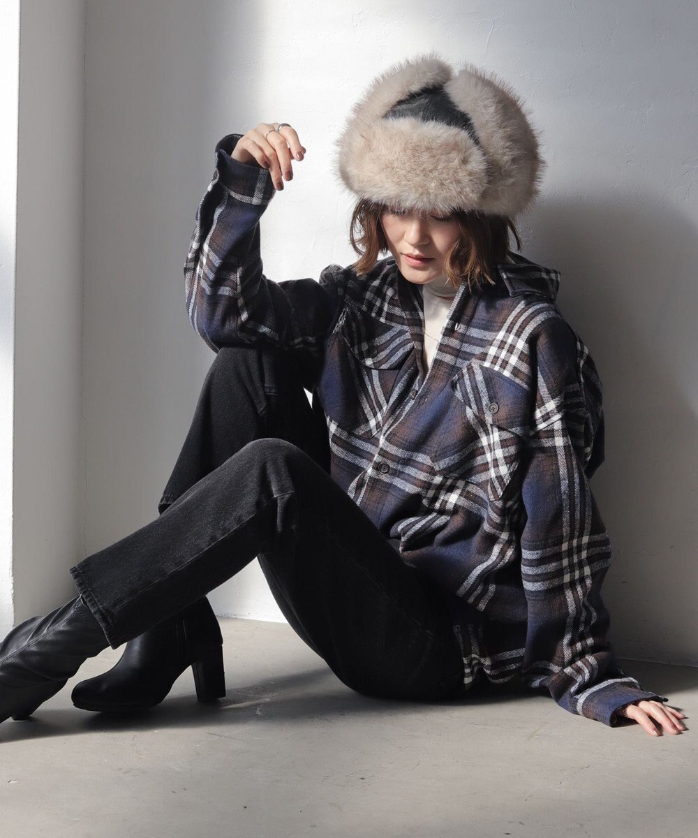 WEGO 【2025年秋冬新作/ユニセックス着用ITEM/SMLサイズ展開】ヘビーネルチェックシャツ（LS） 