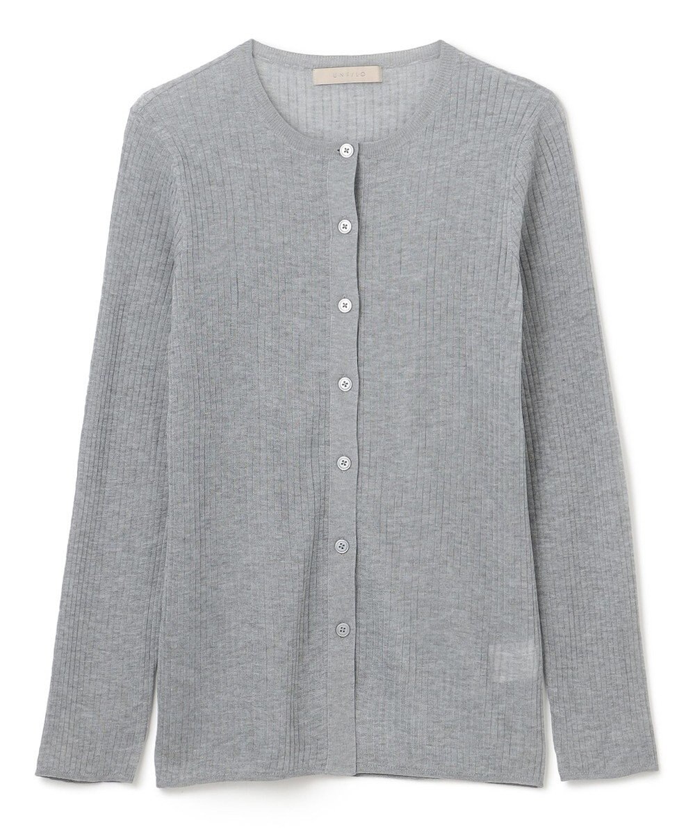 UNFILO シアーリブ ニットカーディガン 