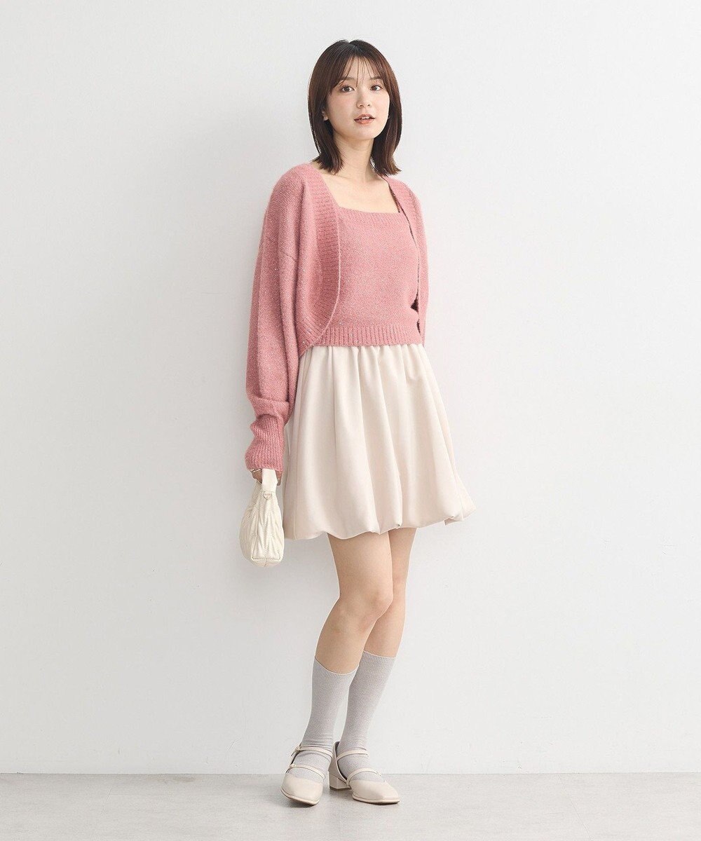 earth music&ecology ＳＥＴ２点スパンコールニットボレロ×タンク 