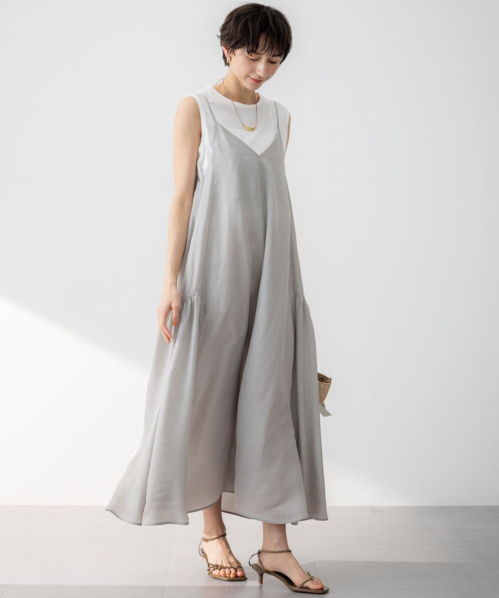 23区 L 【新色追加/洗える】コットンベアジャージー ノースリーブ Tシャツ 