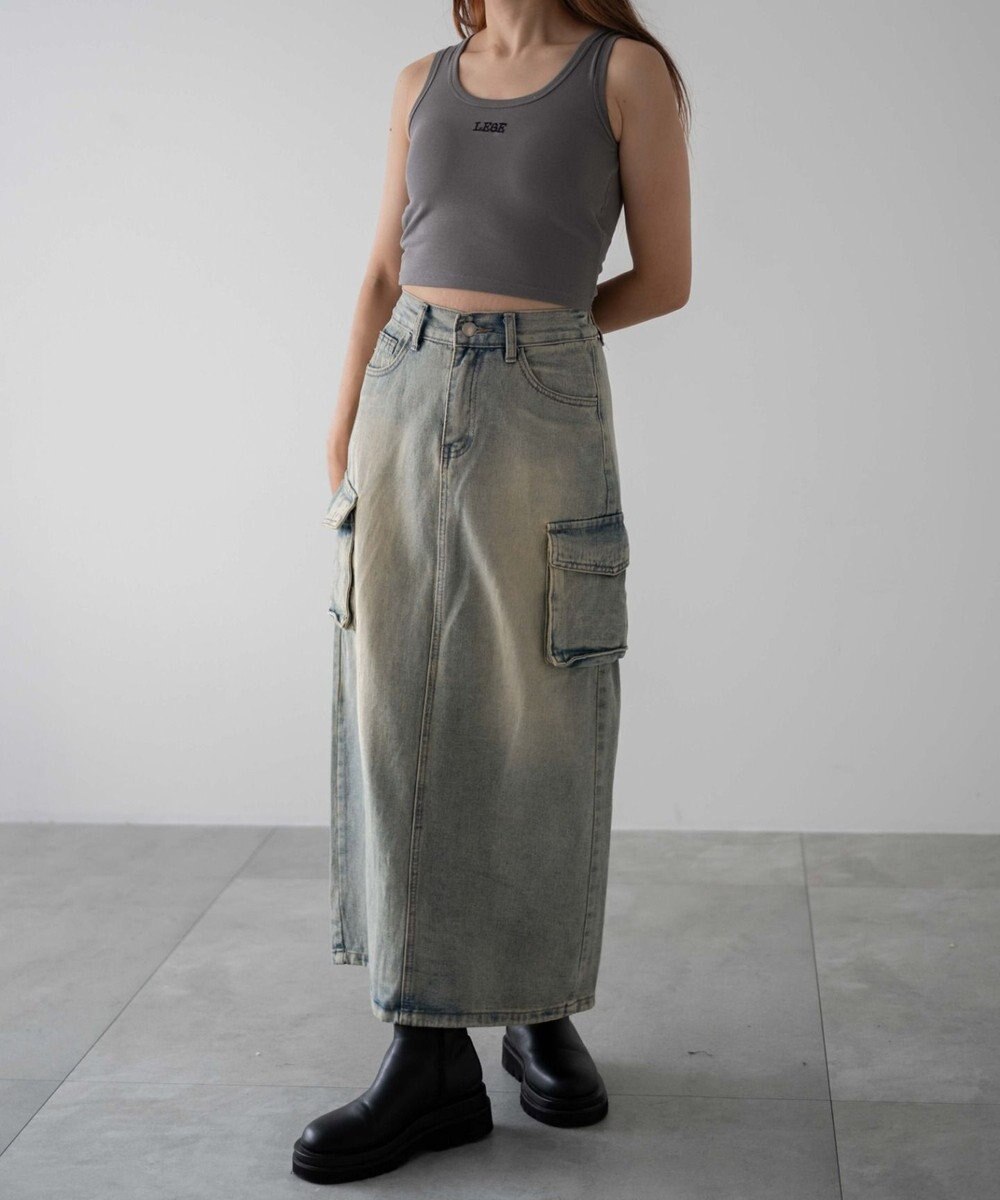 WEGO カーゴデニムスカート 