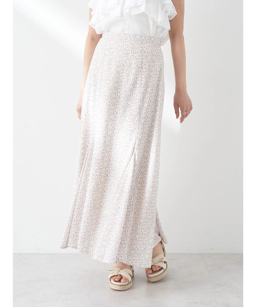 earth music&ecology 揺れる小花柄裾フレアスカート 