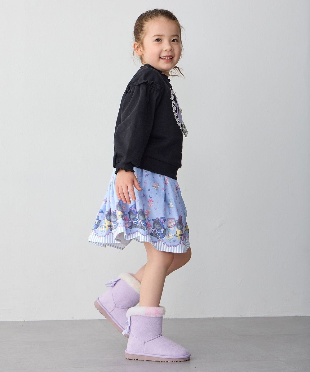 ANY KIDS フェイクムートンリボンブーツ 